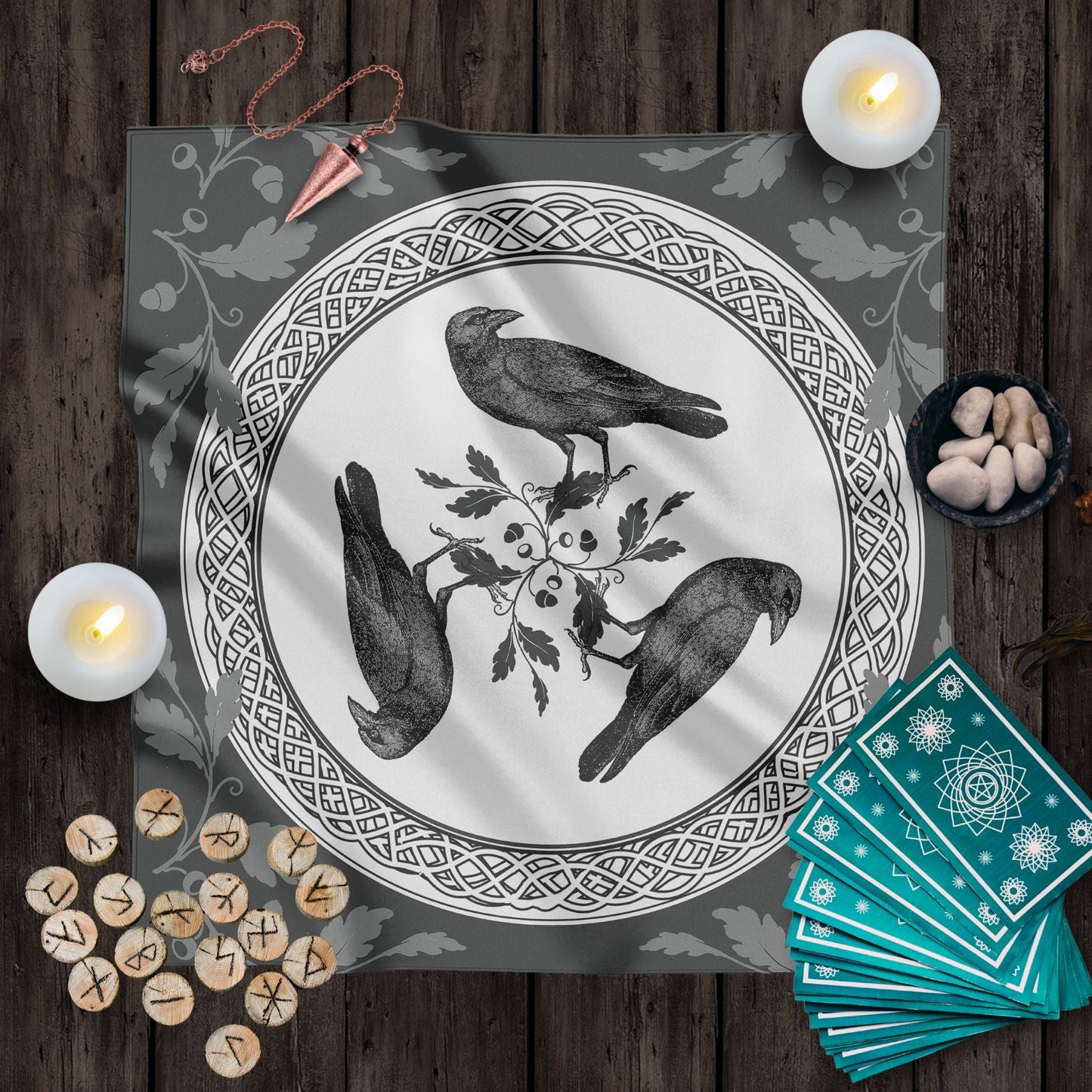 a table topped with a plate covered in birds