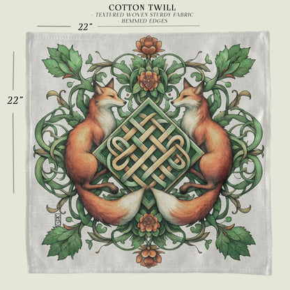 a picture of a fox with a celtic knot on it