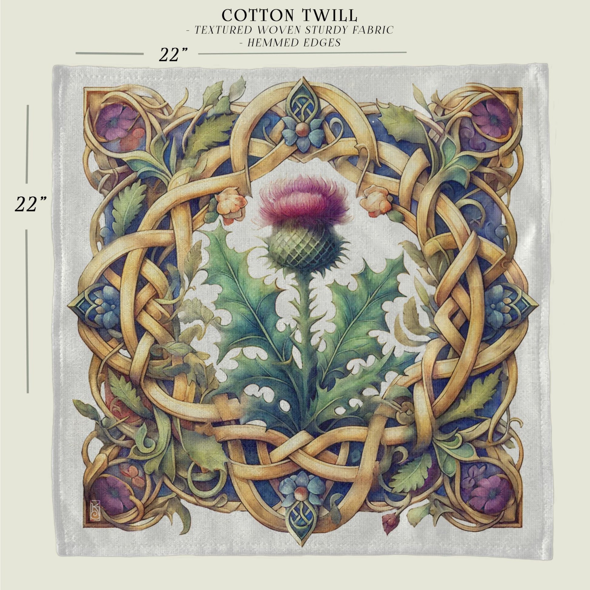 a painting of a thistle surrounded by leaves