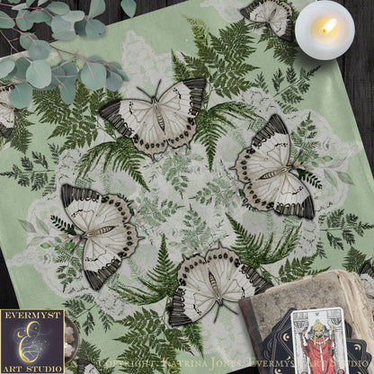 Butterfly Mandala Light Square Altar Cloth Tarot Mat Altar Cloth Square