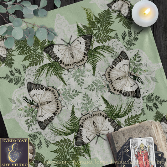 Butterfly Mandala Light Square Altar Cloth Tarot Mat Altar Cloth Square