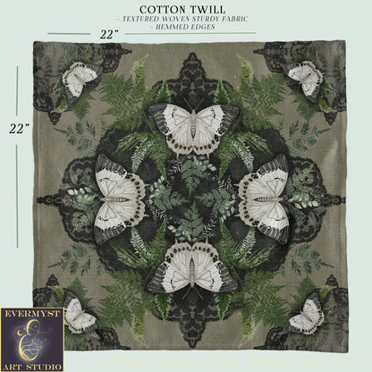 Butterfly Mandala Dark Square Altar Cloth Tarot Mat Altar Cloth Square