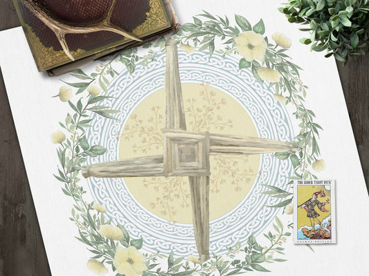 Brigid Altar Cloth - Tarot Imbolc Brig Spring Light Decor Square