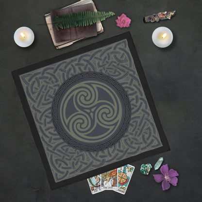 Celtic Altar Tarot Cloth - Dark Triskelle Design Square