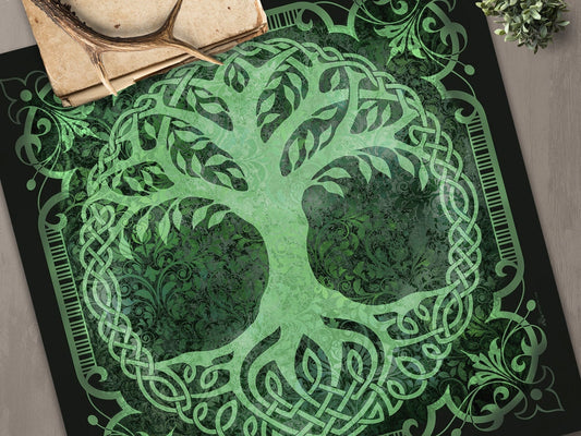 Tarot Altar Cloth - Tree Of Life Wicca Pagan Ritual Celtic Theme Square