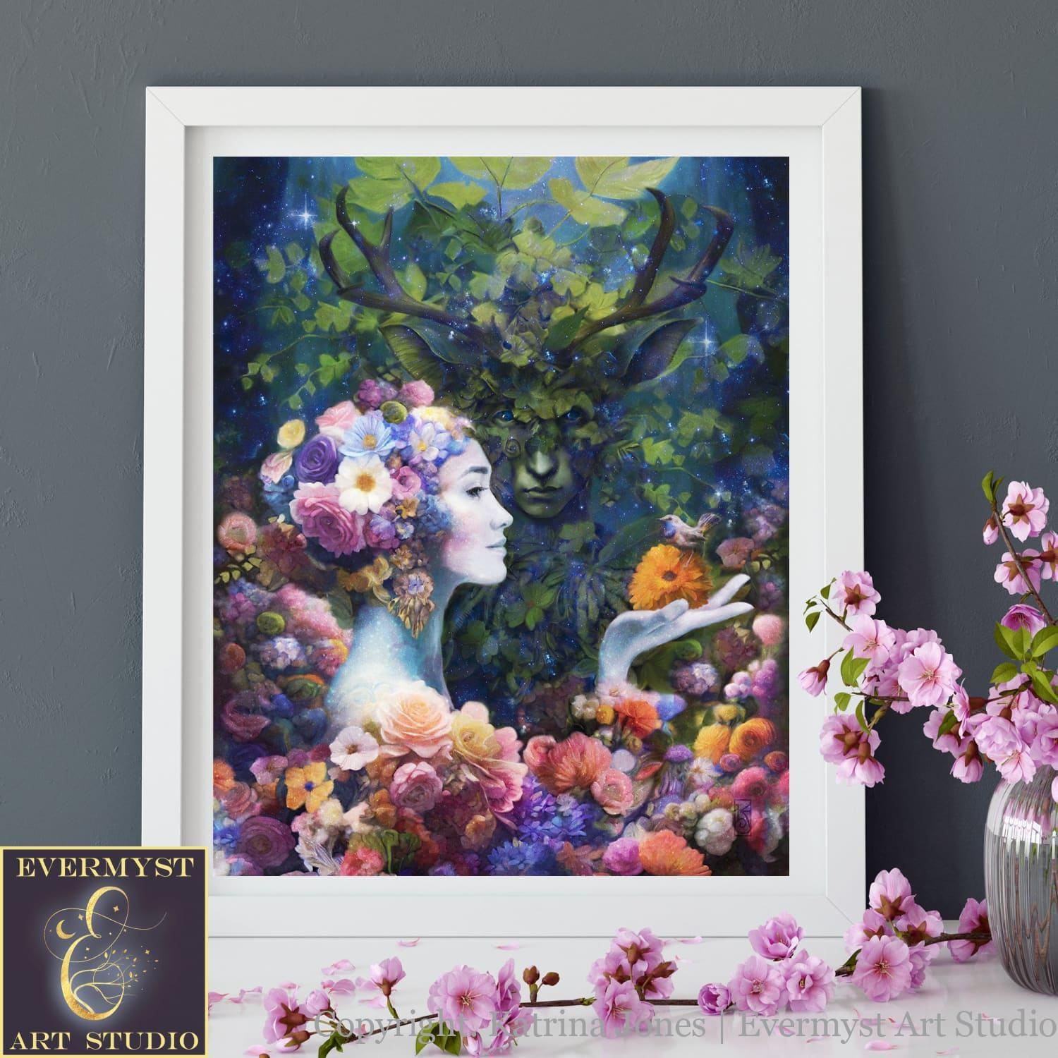 Beltane Wedding Art Print - Pagan Fantasy Wall Decor