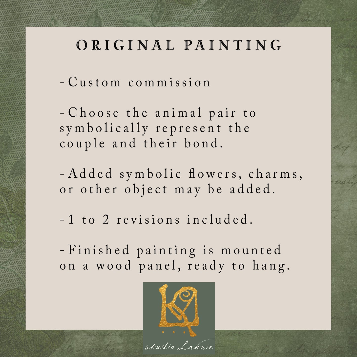 Original Painting Commission - Symbolic Couple Portrait - Soul Bonded Animal Pair
