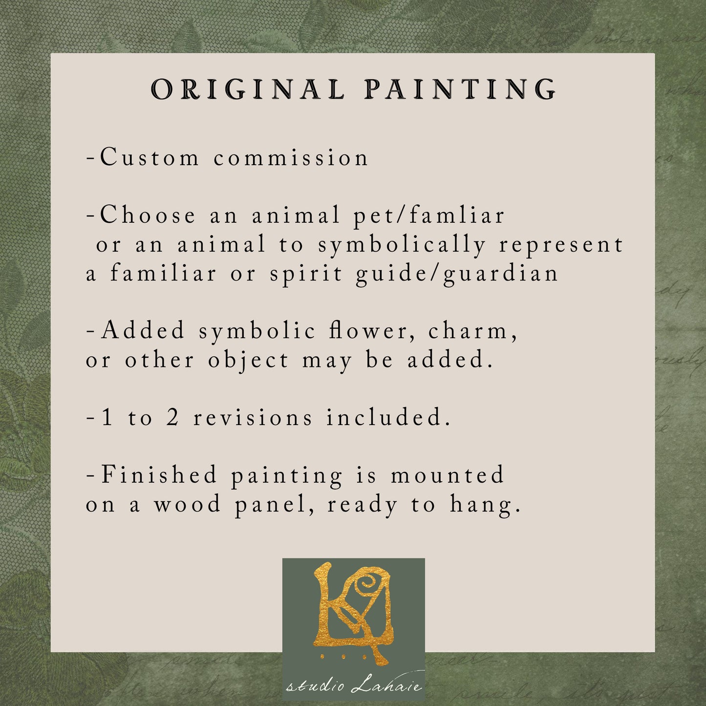 Original Painting Commission - Soul Bond Familiar — Custom Animal Spirit or Animal Familiar Portrait Painting